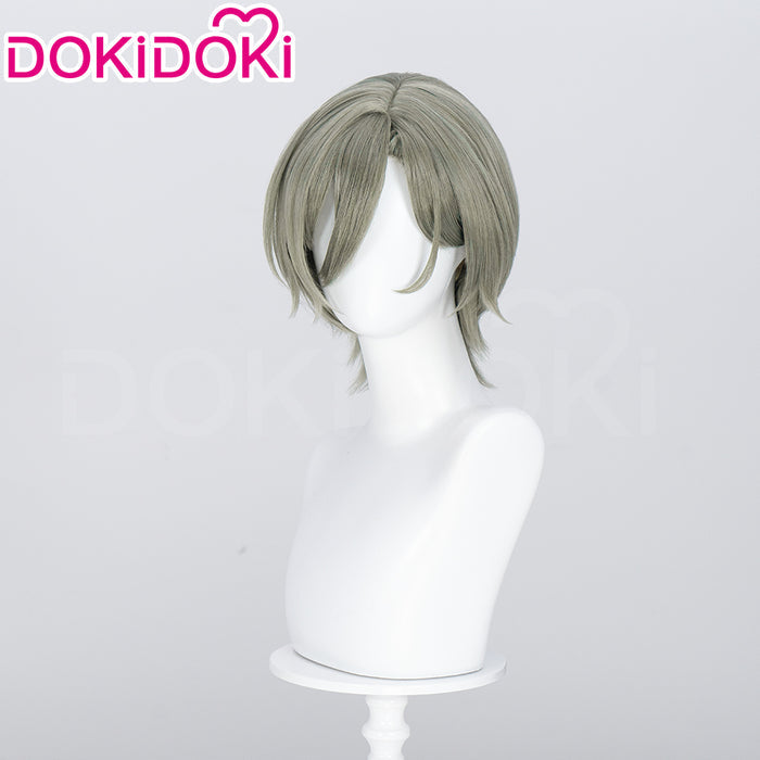【Ready For Ship】DokiDoki Anime GIRLS BAND CRY Cosplay Rupa Wig Short Straight Gray Olive Hair GBC