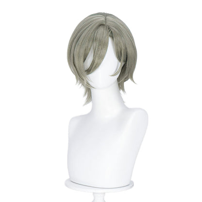 【Ready For Ship】DokiDoki Anime GIRLS BAND CRY Cosplay Rupa Wig Short Straight Gray Olive Hair GBC