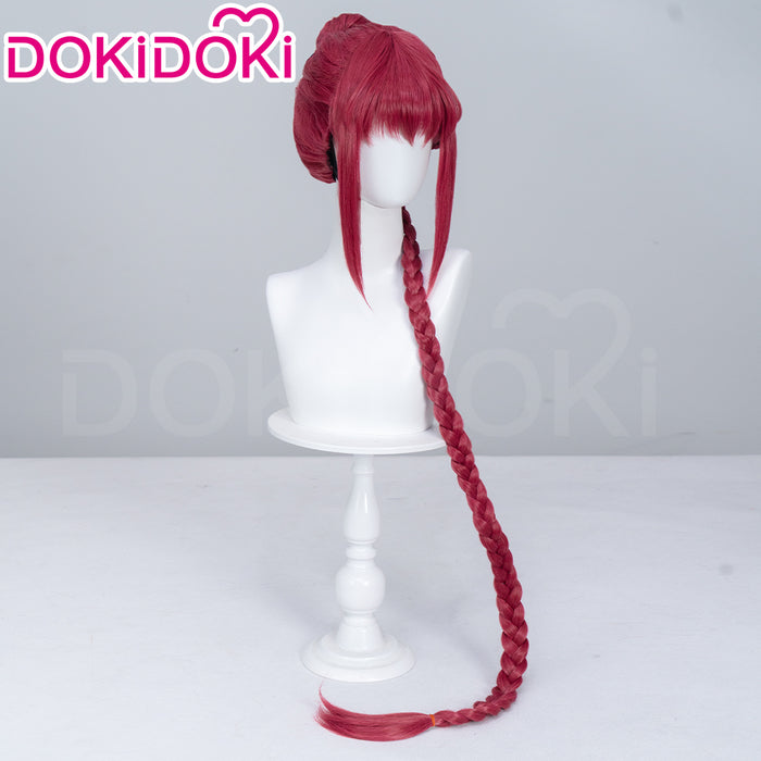 【Ready For Ship】DokiDoki Anime Manga Cosplay Wig Short Red Burgundy Hair Long braid