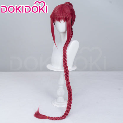 【Ready For Ship】DokiDoki Anime Manga Cosplay Wig Short Red Burgundy Hair Long braid
