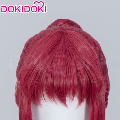 【Ready For Ship】DokiDoki Anime Manga Cosplay Wig Short Red Burgundy Hair Long braid