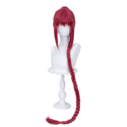 【Ready For Ship】DokiDoki Anime Manga Cosplay Wig Short Red Burgundy Hair Long braid