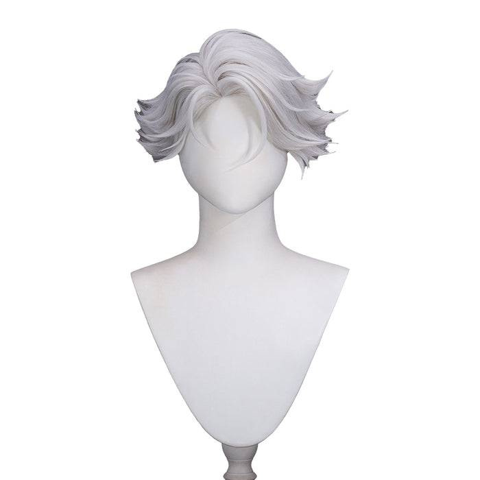 【Ready For Ship】DokiDoki Anime TO BE HERO X Cosplay NICE Wig Short Curly Silver Hair