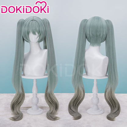 【Ready For Ship】DokiDoki Cosplay Wig Long Curly Dark Green Gradient Hair Twin Ponytails 39Culture 2023 Party