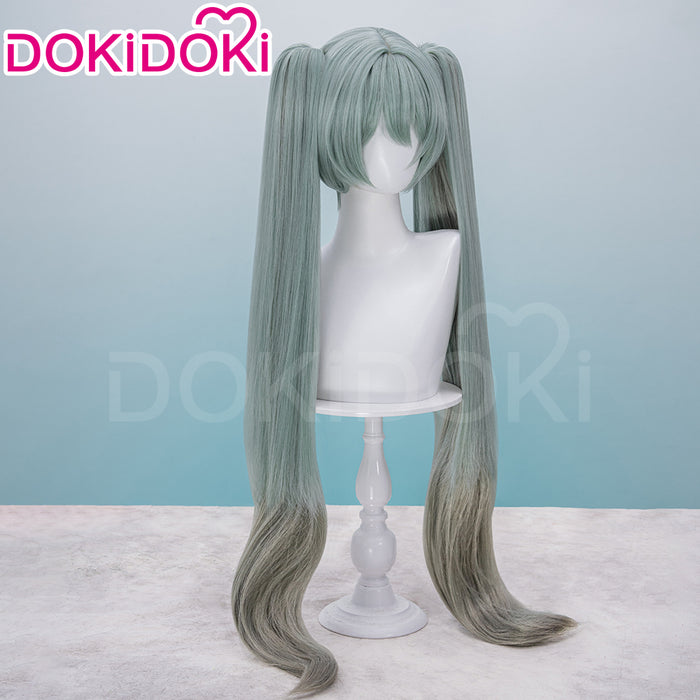【Ready For Ship】DokiDoki Cosplay Wig Long Curly Dark Green Gradient Hair Twin Ponytails 39Culture 2023 Party
