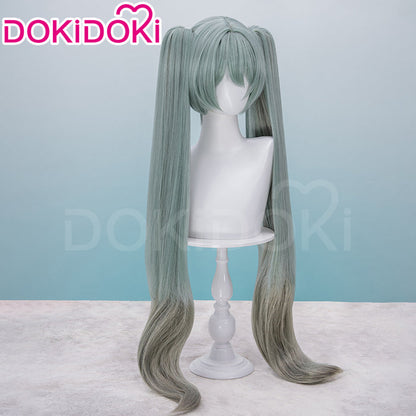 【Ready For Ship】DokiDoki Cosplay Wig Long Curly Dark Green Gradient Hair Twin Ponytails 39Culture 2023 Party