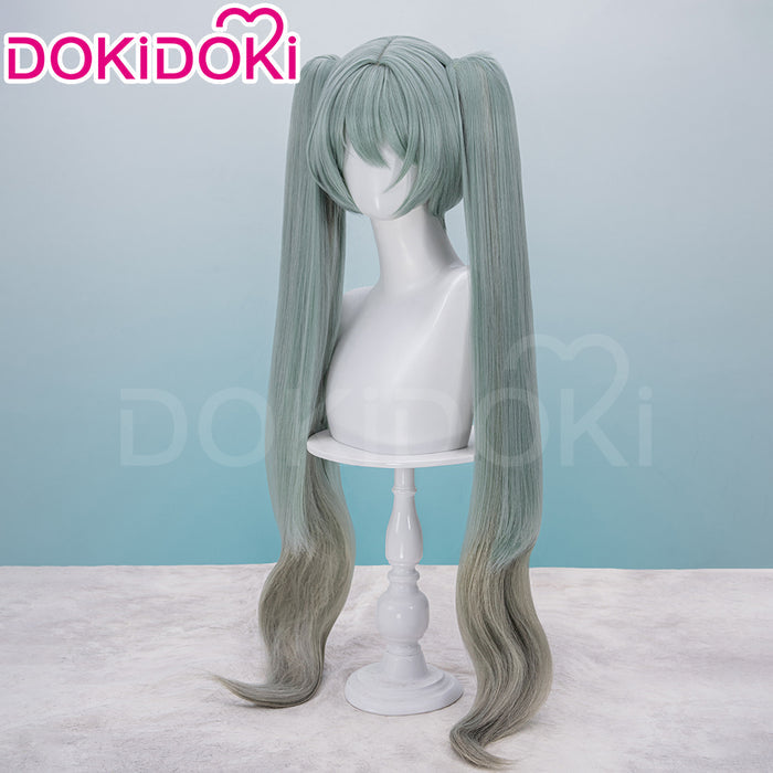 【Ready For Ship】DokiDoki Cosplay Wig Long Curly Dark Green Gradient Hair Twin Ponytails 39Culture 2023 Party