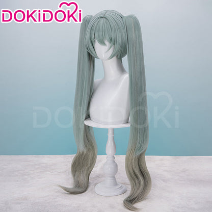 【Ready For Ship】DokiDoki Cosplay Wig Long Curly Dark Green Gradient Hair Twin Ponytails 39Culture 2023 Party