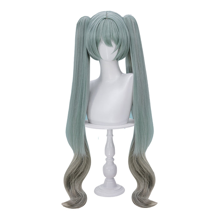 【Ready For Ship】DokiDoki Cosplay Wig Long Curly Dark Green Gradient Hair Twin Ponytails 39Culture 2023 Party