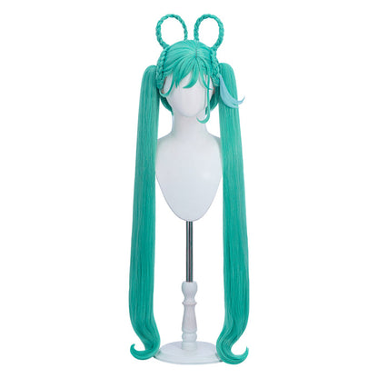 【Ready For Ship】DokiDoki Cosplay Women 2025 Version Wig Long Curly Green Hair Twin Ponytails