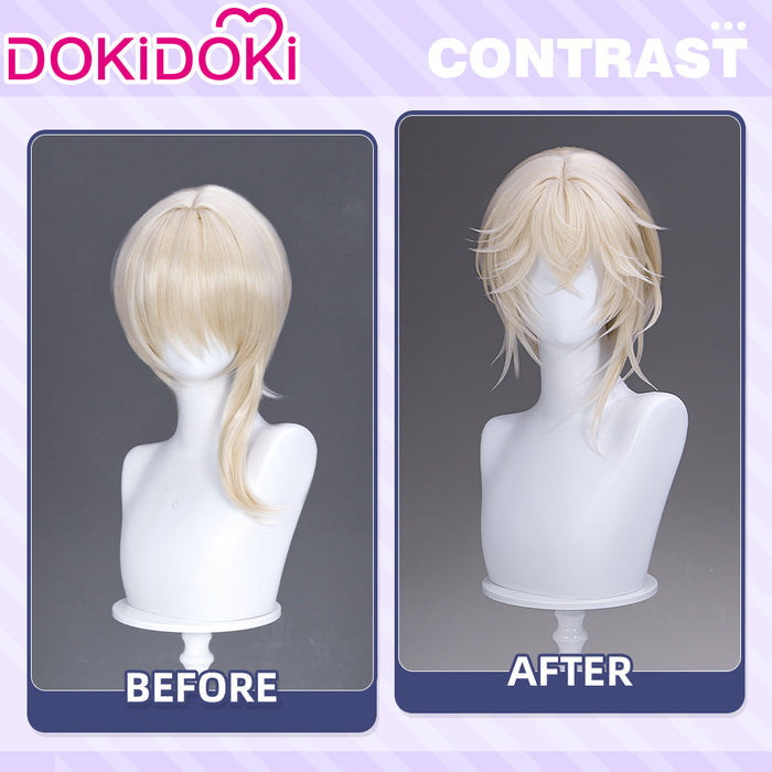 【Ready For Ship】DokiDoki Game Arknights Cosplay Executor the Ex Foedere Wig Short Straight Light Golden Hair