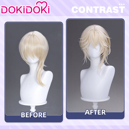 【Ready For Ship】DokiDoki Game Arknights Cosplay Executor the Ex Foedere Wig Short Straight Light Golden Hair