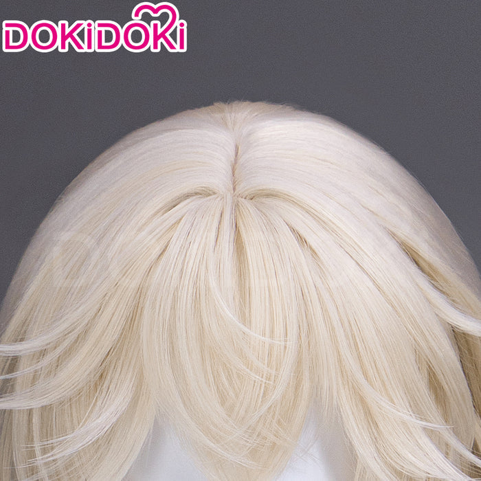 【Ready For Ship】DokiDoki Game Arknights Cosplay Executor the Ex Foedere Wig Short Straight Light Golden Hair