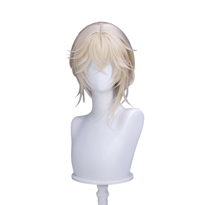【Ready For Ship】DokiDoki Game Arknights Cosplay Executor the Ex Foedere Wig Short Straight Light Golden Hair