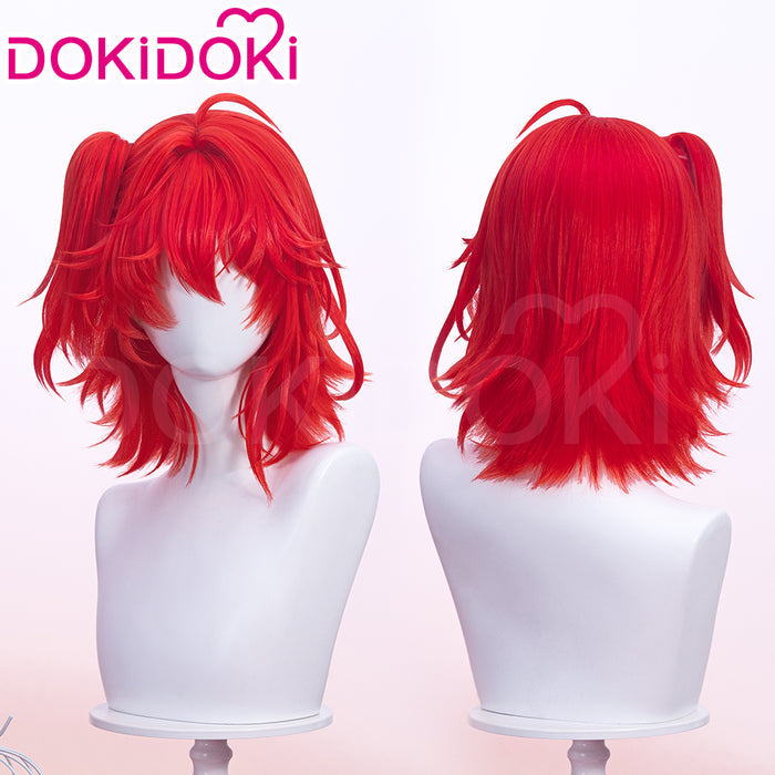【Ready For Ship】DokiDoki Game Arknights Cosplay Exusiai the New Covenant Wig Short Red