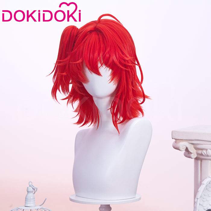 【Ready For Ship】DokiDoki Game Arknights Cosplay Exusiai the New Covenant Wig Short Red