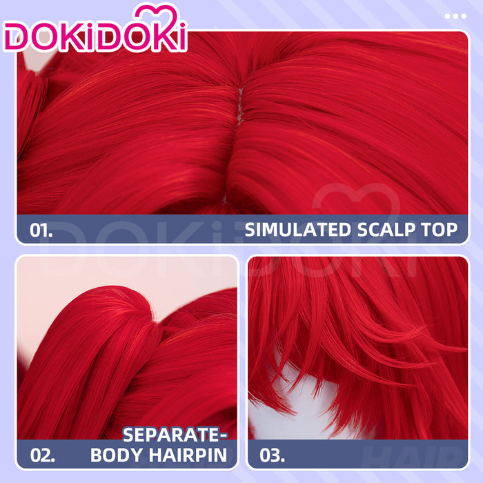 【Ready For Ship】DokiDoki Game Arknights Cosplay Exusiai the New Covenant Wig Short Red