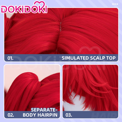 【Ready For Ship】DokiDoki Game Arknights Cosplay Exusiai the New Covenant Wig Short Red