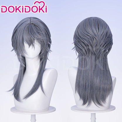 【Ready For Ship】DokiDoki Game Arknights Cosplay Logos Wig Long Straight Blue Grey Hair
