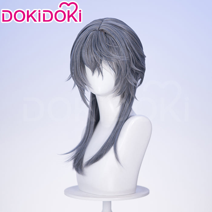 【Ready For Ship】DokiDoki Game Arknights Cosplay Logos Wig Long Straight Blue Grey Hair