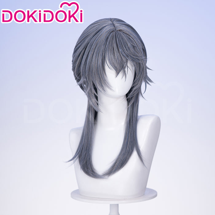 【Ready For Ship】DokiDoki Game Arknights Cosplay Logos Wig Long Straight Blue Grey Hair