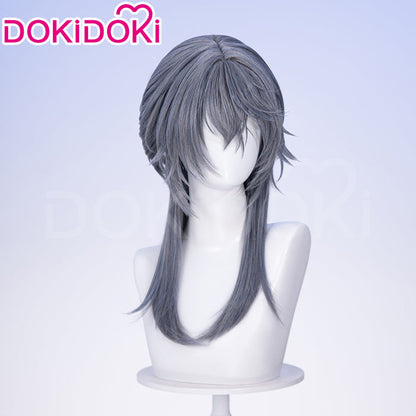 【Ready For Ship】DokiDoki Game Arknights Cosplay Logos Wig Long Straight Blue Grey Hair