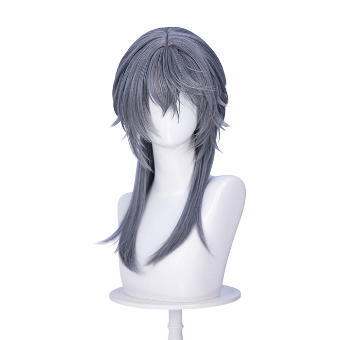 【Ready For Ship】DokiDoki Game Arknights Cosplay Logos Wig Long Straight Blue Grey Hair