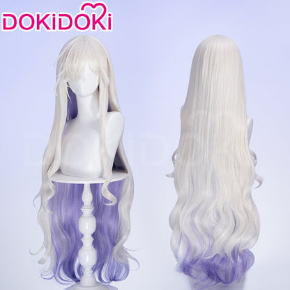 【Ready For Ship】DokiDoki Game Arknights Cosplay Necrass Wig Long Curly Silver Purple Hair