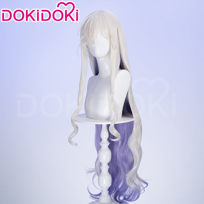 【Ready For Ship】DokiDoki Game Arknights Cosplay Necrass Wig Long Curly Silver Purple Hair