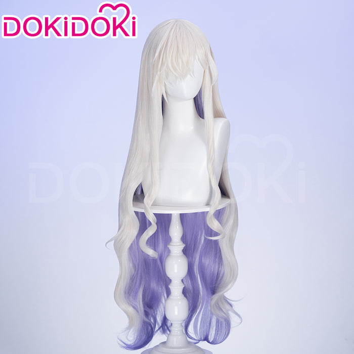 【Ready For Ship】DokiDoki Game Arknights Cosplay Necrass Wig Long Curly Silver Purple Hair
