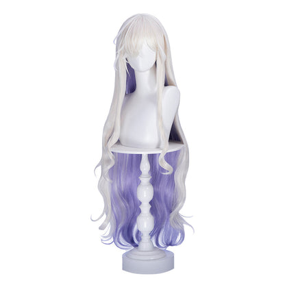 【Ready For Ship】DokiDoki Game Arknights Cosplay Necrass Wig Long Curly Silver Purple Hair