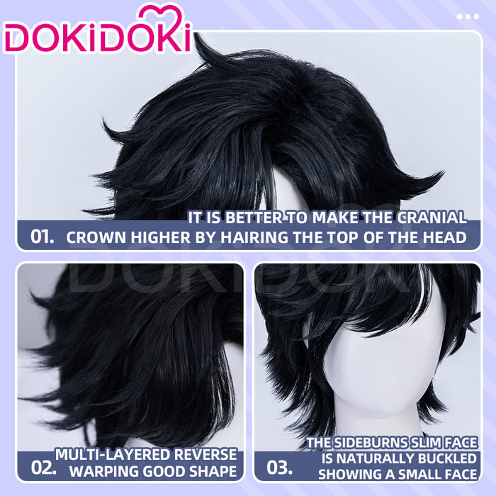 【Ready For Ship】DokiDoki Game Arknights: Endfield Cosplay Endministrator Male Wig Short Black Hair
