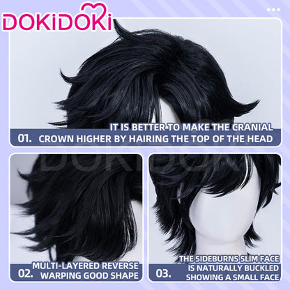 【Ready For Ship】DokiDoki Game Arknights: Endfield Cosplay Endministrator Male Wig Short Black Hair