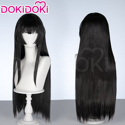 【Ready For Ship】DokiDoki Game BanG Dream! Girls Band Party! Cosplay Shirokane Rinko Wig Long Straight Black Hair Roselia