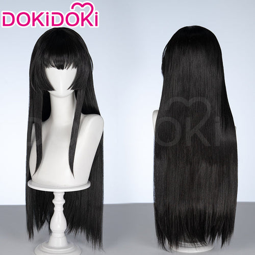 【Ready For Ship】DokiDoki Game BanG Dream! Girls Band Party! Cosplay Shirokane Rinko Wig Long Straight Black Hair Roselia