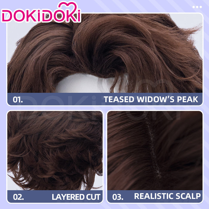 【Ready For Ship】DokiDoki Game Clair Obscur: Expedition 33 Copslay Gustave Wig Short Curly Brown Hair