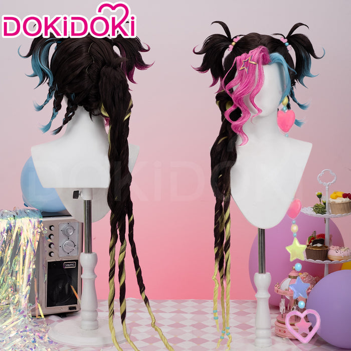 【Ready For Ship】DokiDoki Game Cosplay Lovestruck Wig Long Black Blue Pink Hair Valentine's Day 2025