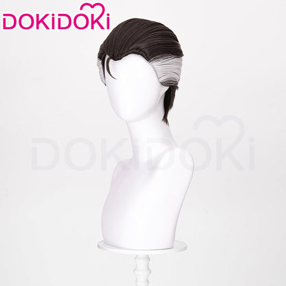 【Ready For Ship】DokiDoki Game Cosplay Men Wig Black Accent Dyeing