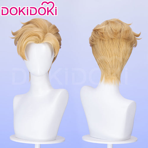 【Ready For Ship】Dokidoki Game Cosplay Men Wig Short Curly Blonde Hair