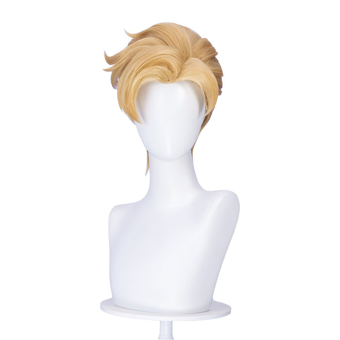 【Ready For Ship】Dokidoki Game Cosplay Men Wig Short Curly Blonde Hair
