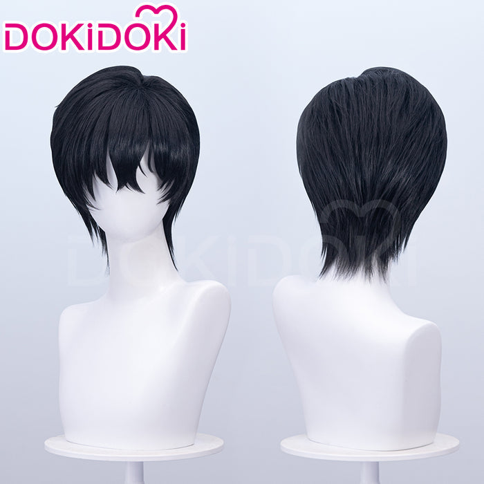 【Ready For Ship】DokiDoki Game Cosplay Men Wig Short Straight Black Hair