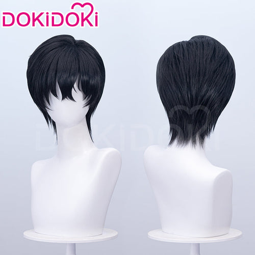 【Ready For Ship】DokiDoki Game Cosplay Men Wig Short Straight Black Hair