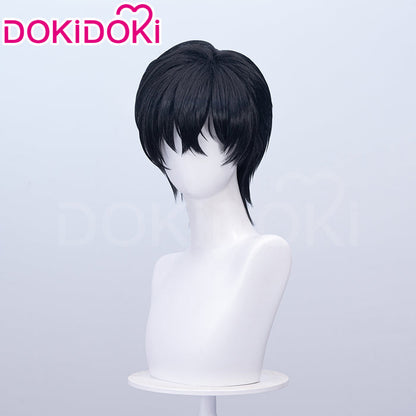 【Ready For Ship】DokiDoki Game Cosplay Men Wig Short Straight Black Hair