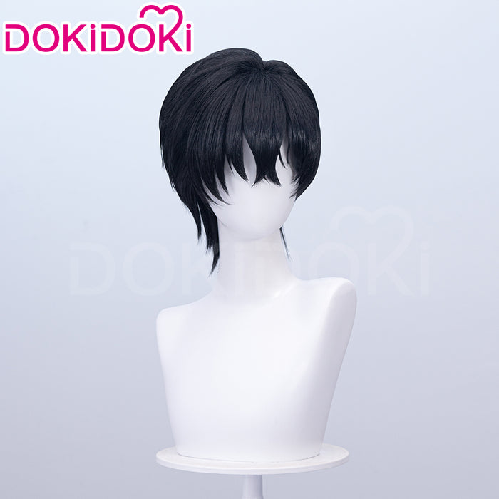 【Ready For Ship】DokiDoki Game Cosplay Men Wig Short Straight Black Hair