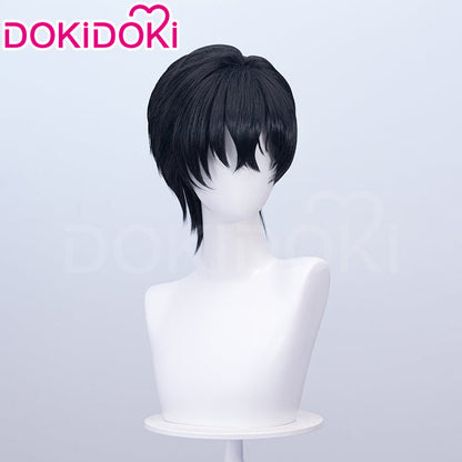 【Ready For Ship】DokiDoki Game Cosplay Men Wig Short Straight Black Hair