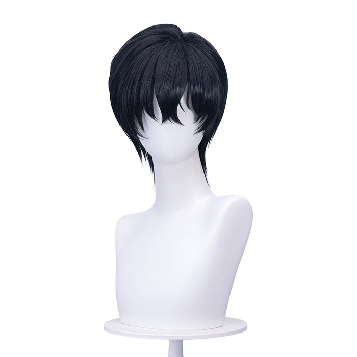 【Ready For Ship】DokiDoki Game Cosplay Men Wig Short Straight Black Hair