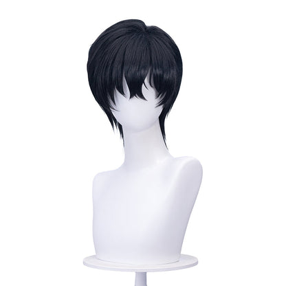 【Ready For Ship】DokiDoki Game Cosplay Men Wig Short Straight Black Hair