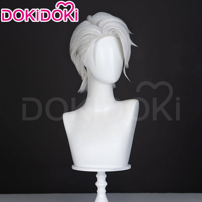 【Ready For Ship】DokiDoki Game Cosplay Men Wig Short Straight Silver Hair