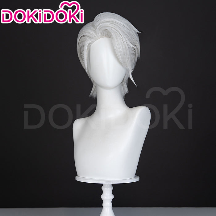 【Ready For Ship】DokiDoki Game Cosplay Men Wig Short Straight Silver Hair