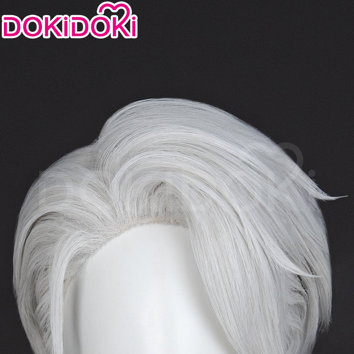 【Ready For Ship】DokiDoki Game Cosplay Men Wig Short Straight Silver Hair